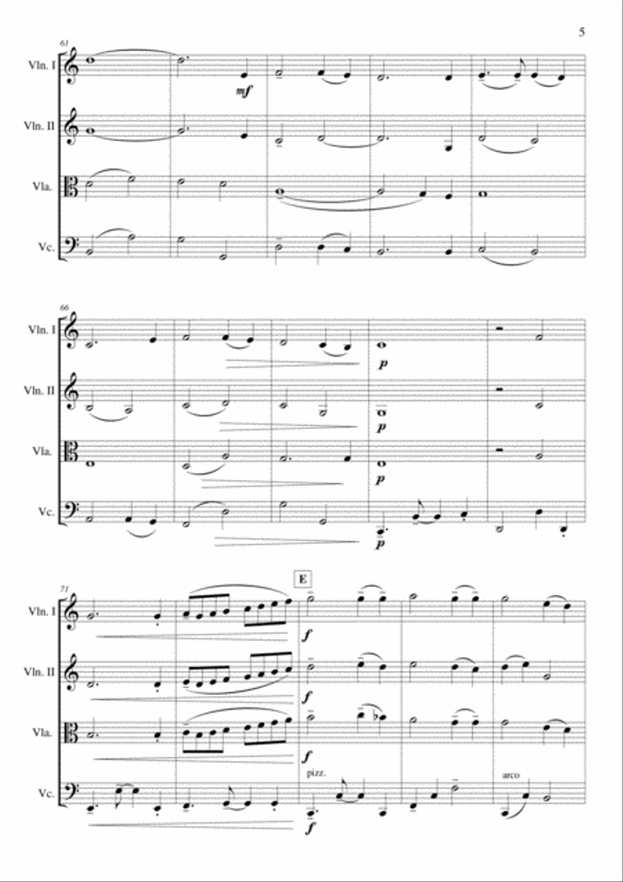 Blowin' In The Wind String Quartet scores gallery preview page 5