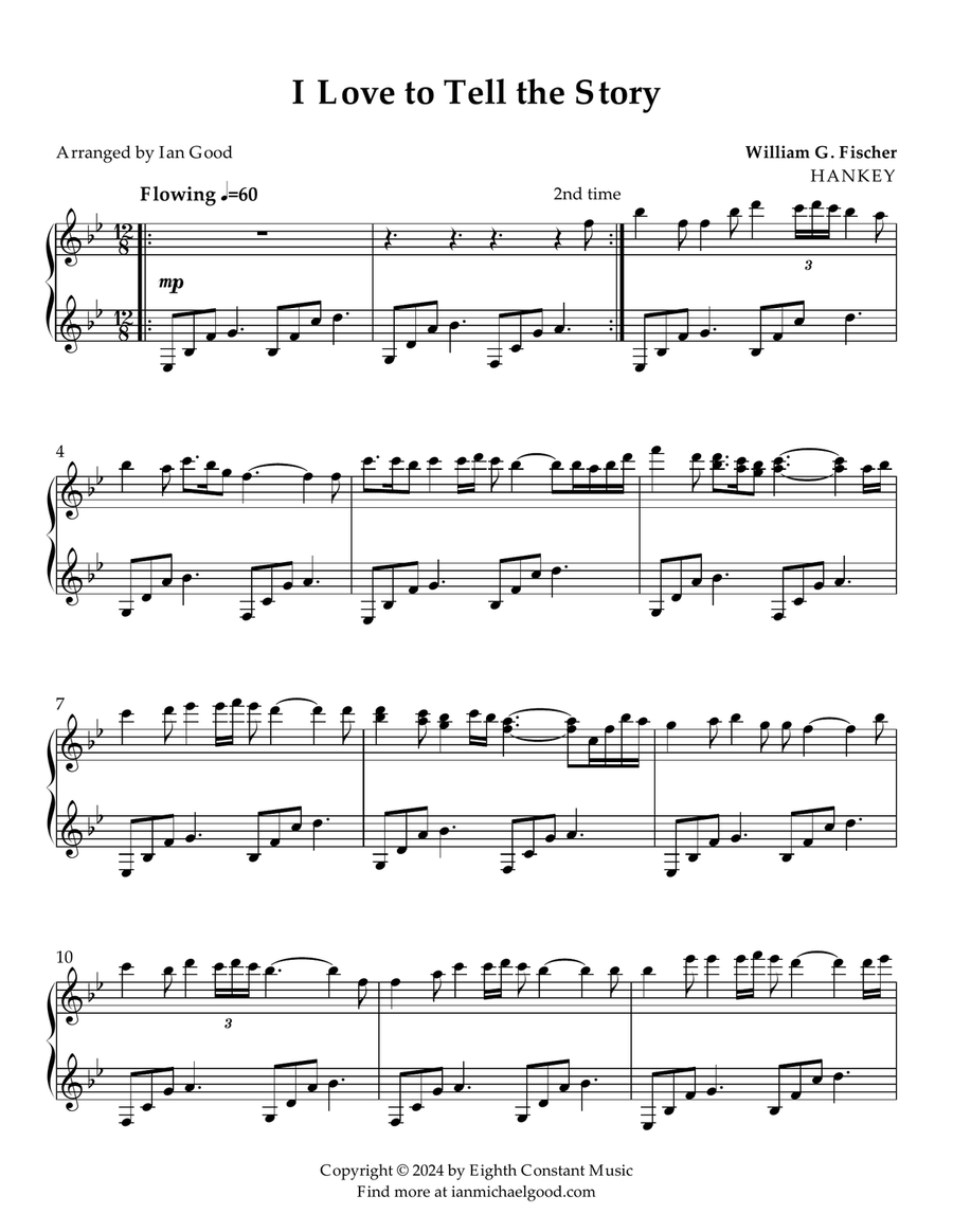 I Love to Tell the Story (new age piano) Piano Solo scores gallery preview page 1