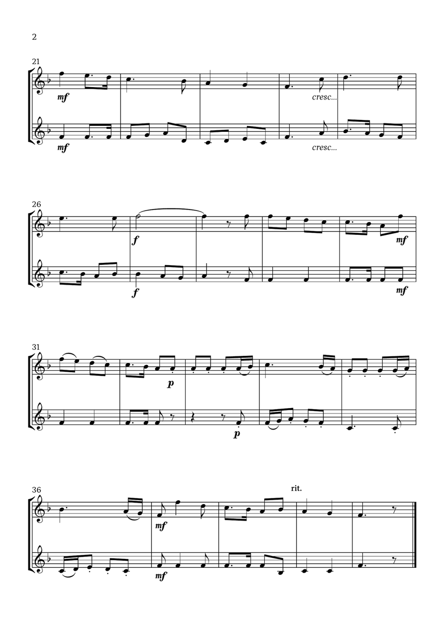 Joy to the World (Clarinet Duet) - Christmas Carol Clarinet Duet scores gallery preview page 2