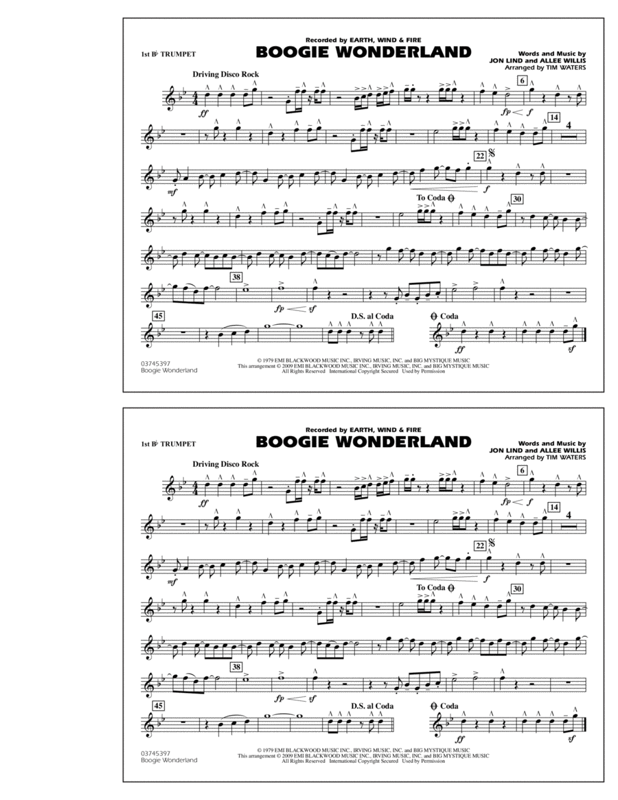 Boogie Wonderland - 1st Bb Trumpet