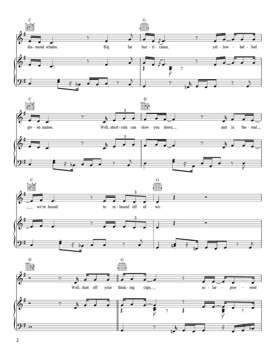 Inaudible Melodies Piano, Vocal, Guitar scores gallery preview page 2