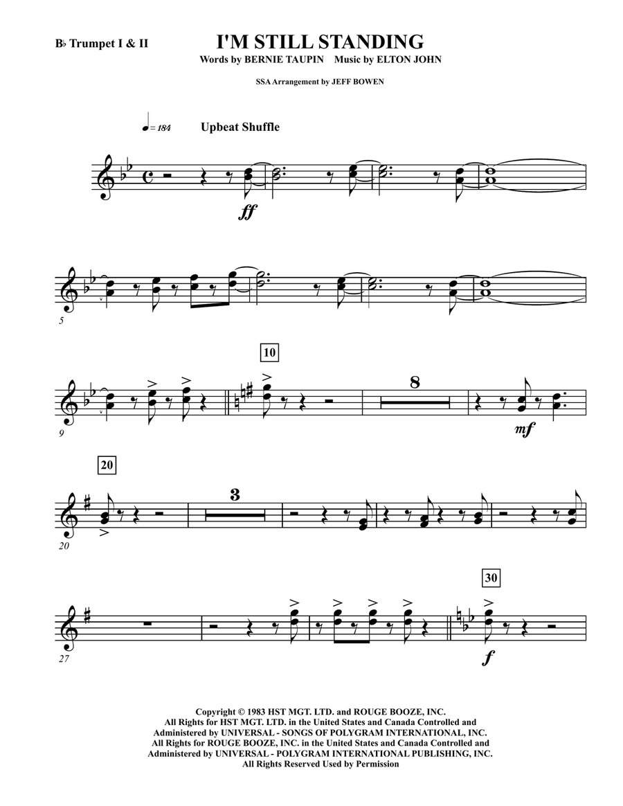 I'm Still Standing Concert Band scores gallery preview page 1