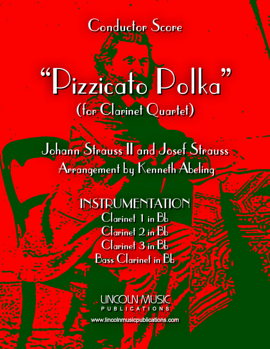 Strauss II – Pizzicato Polka (for Clarinet Quartet) Clarinet Quartet scores gallery preview page 1