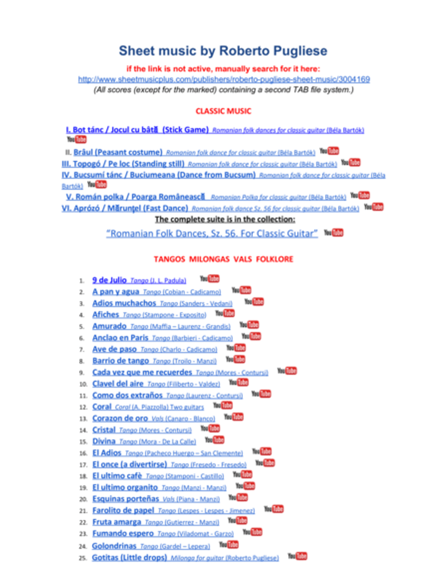 Reliquias Porteñas - milonga guitar Classical Guitar scores gallery preview page 2