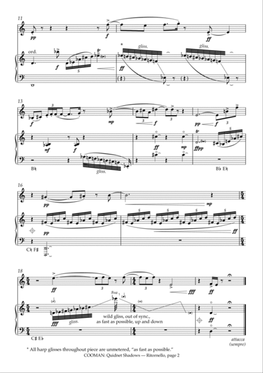 Carson Cooman - Quidnet Shadows (2009) for flugelhorn and harp Flugelhorn scores gallery preview page 3