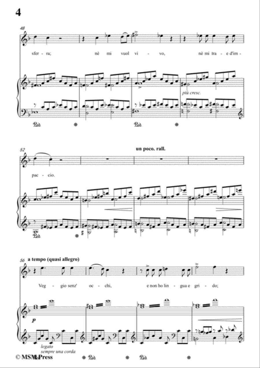 Liszt-Pace non trovo in f sharp minor,for Voice and Piano Voice Solo scores gallery preview page 6