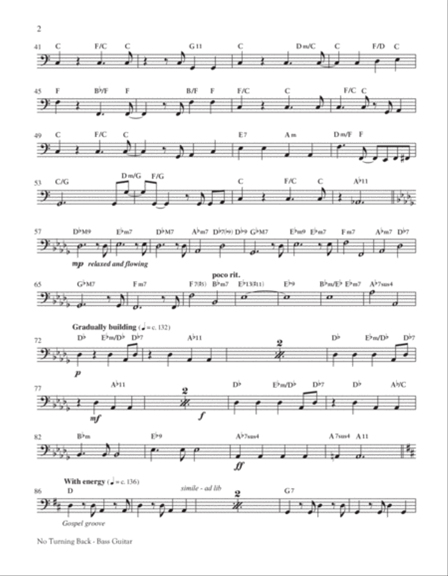 No Turning Back Unison Choir scores gallery preview page 6