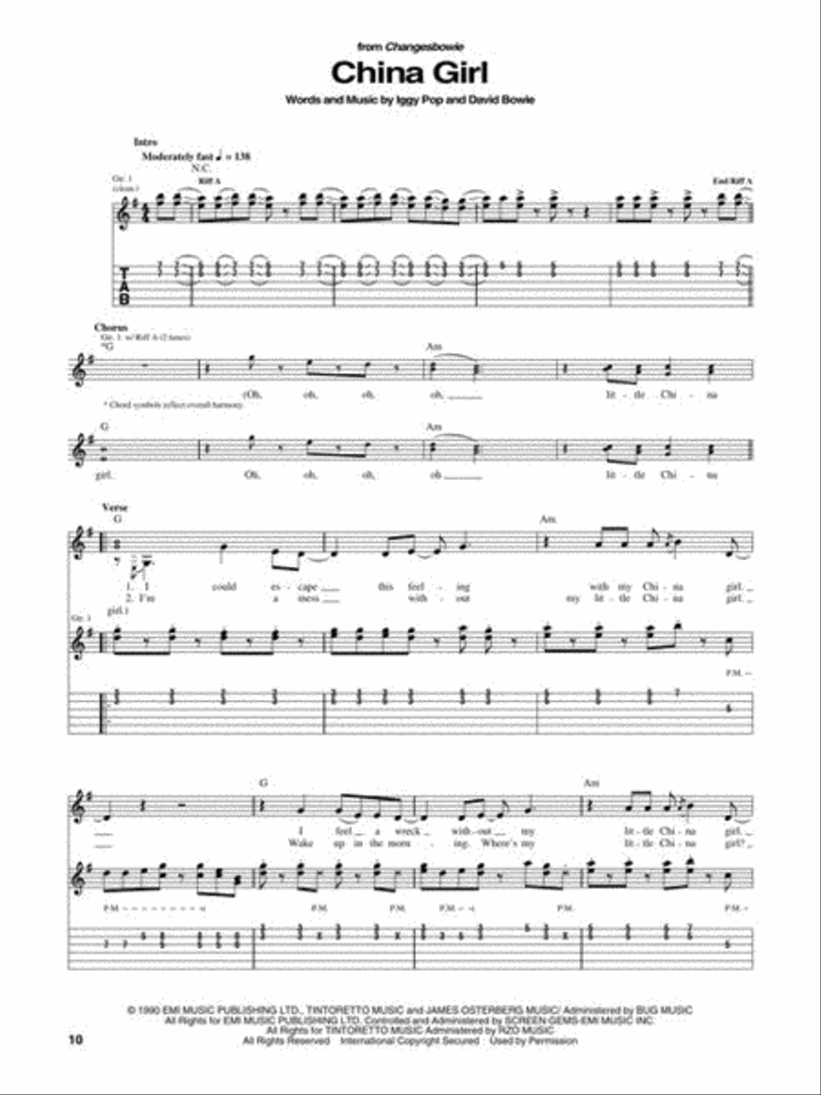 Best of David Bowie Electric Guitar scores gallery preview page 6
