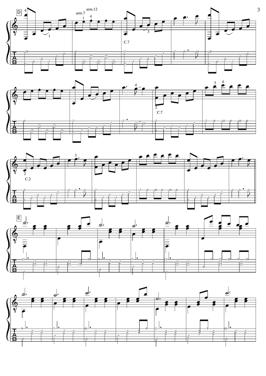 La Valse D'amelie Acoustic Guitar scores gallery preview page 3