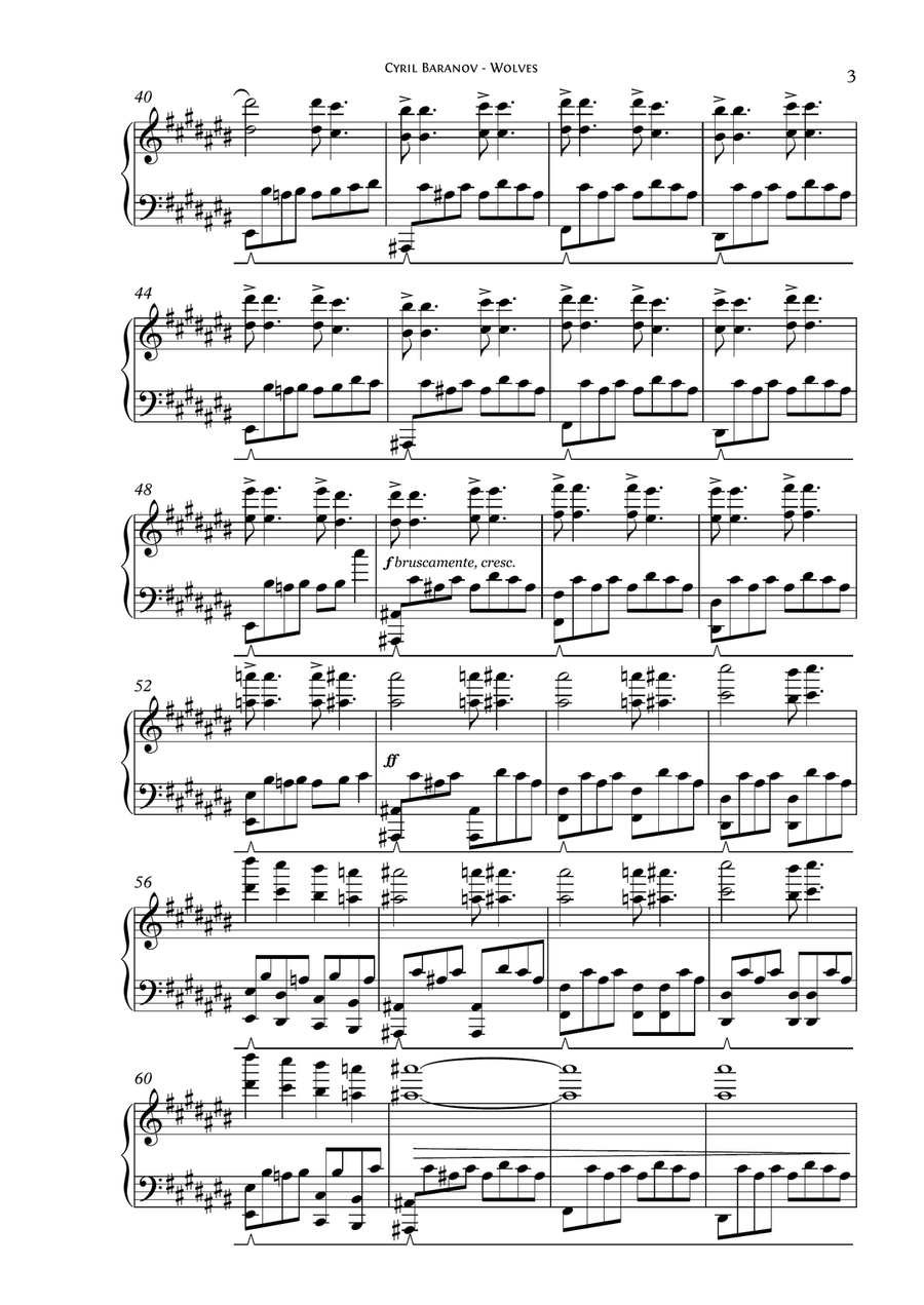 Wolves Piano Solo scores gallery preview page 3