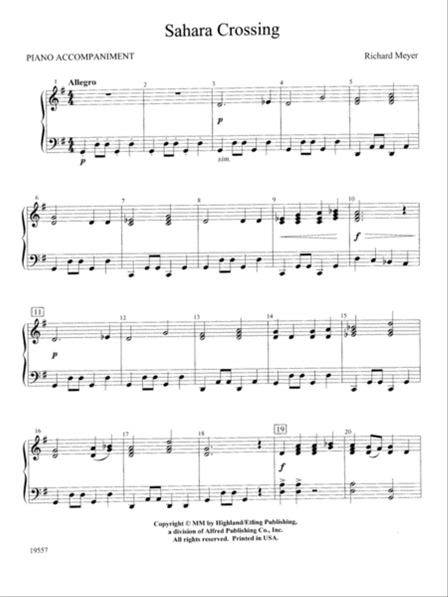 Sahara Crossing: Piano Accompaniment Orchestra scores gallery preview page 1