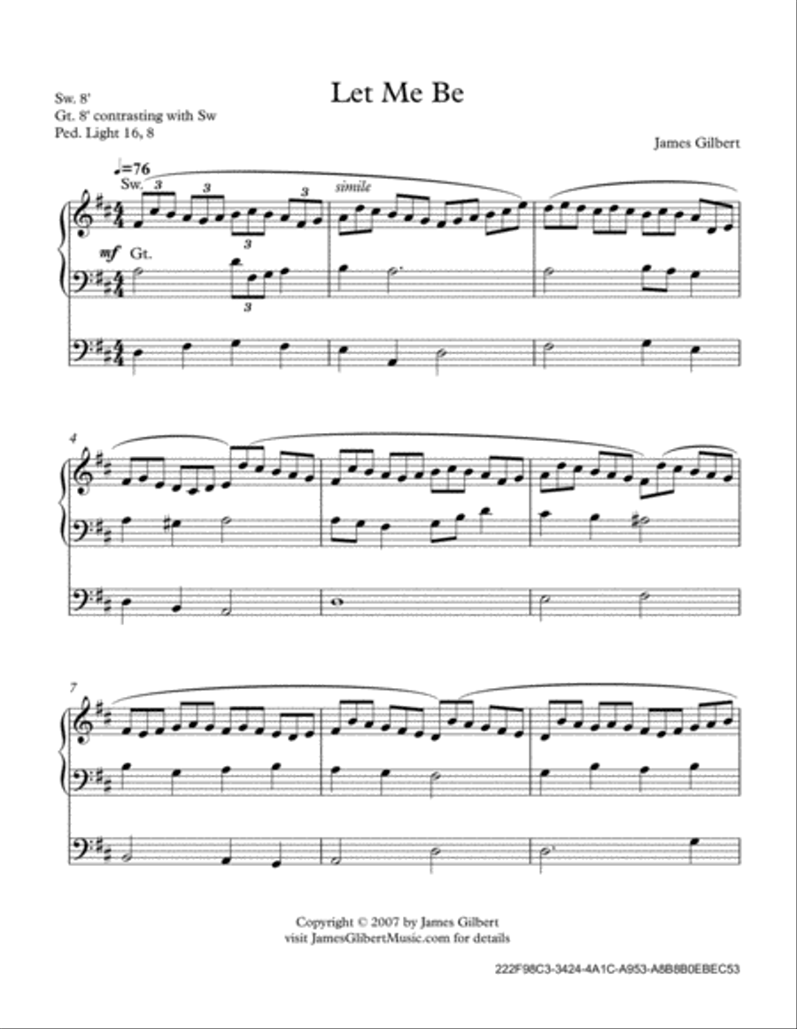Let Me Be Organ Solo scores gallery preview page 2