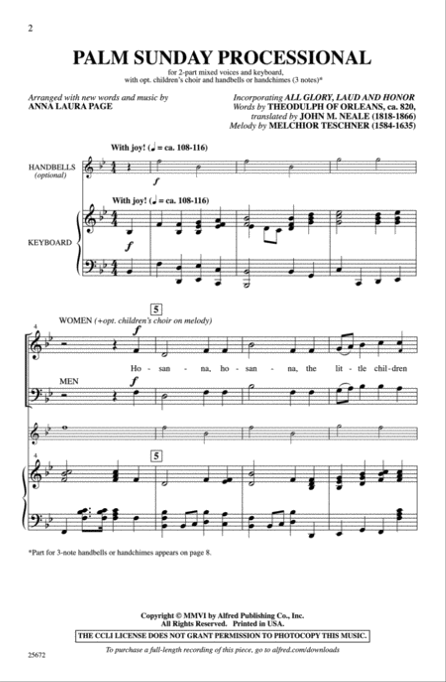 Palm Sunday Processional 2-Part scores gallery preview page 2