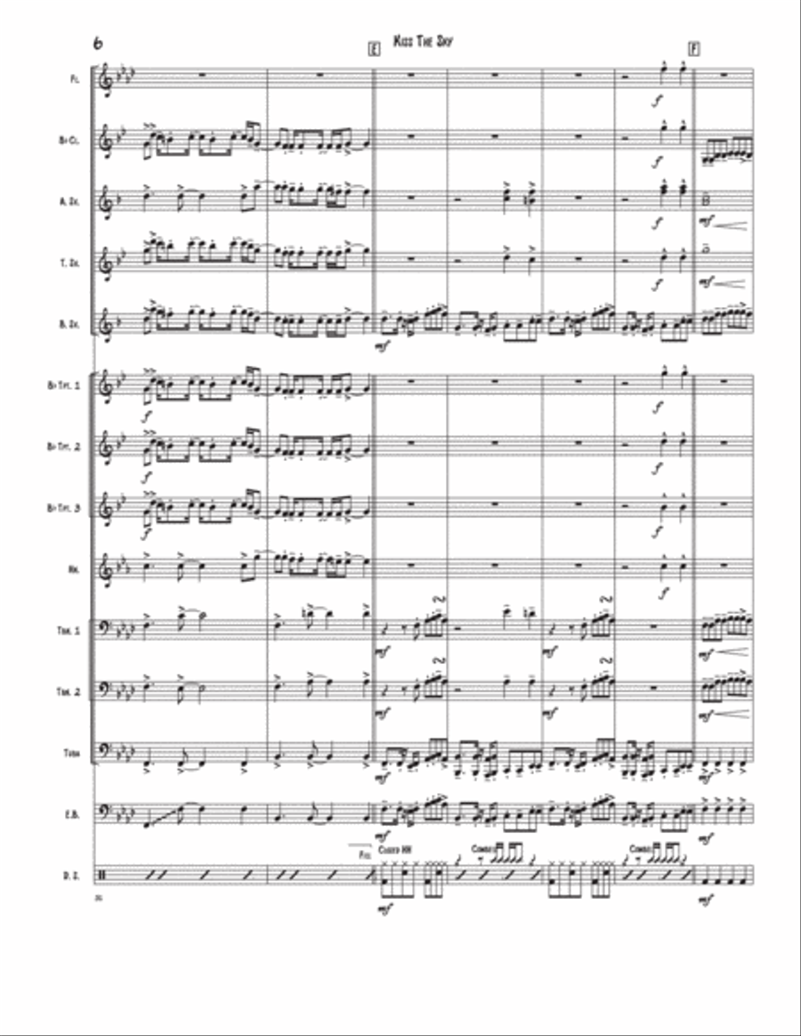 Kiss The Sky Kiss The Sky Marching Band scores gallery preview page 6