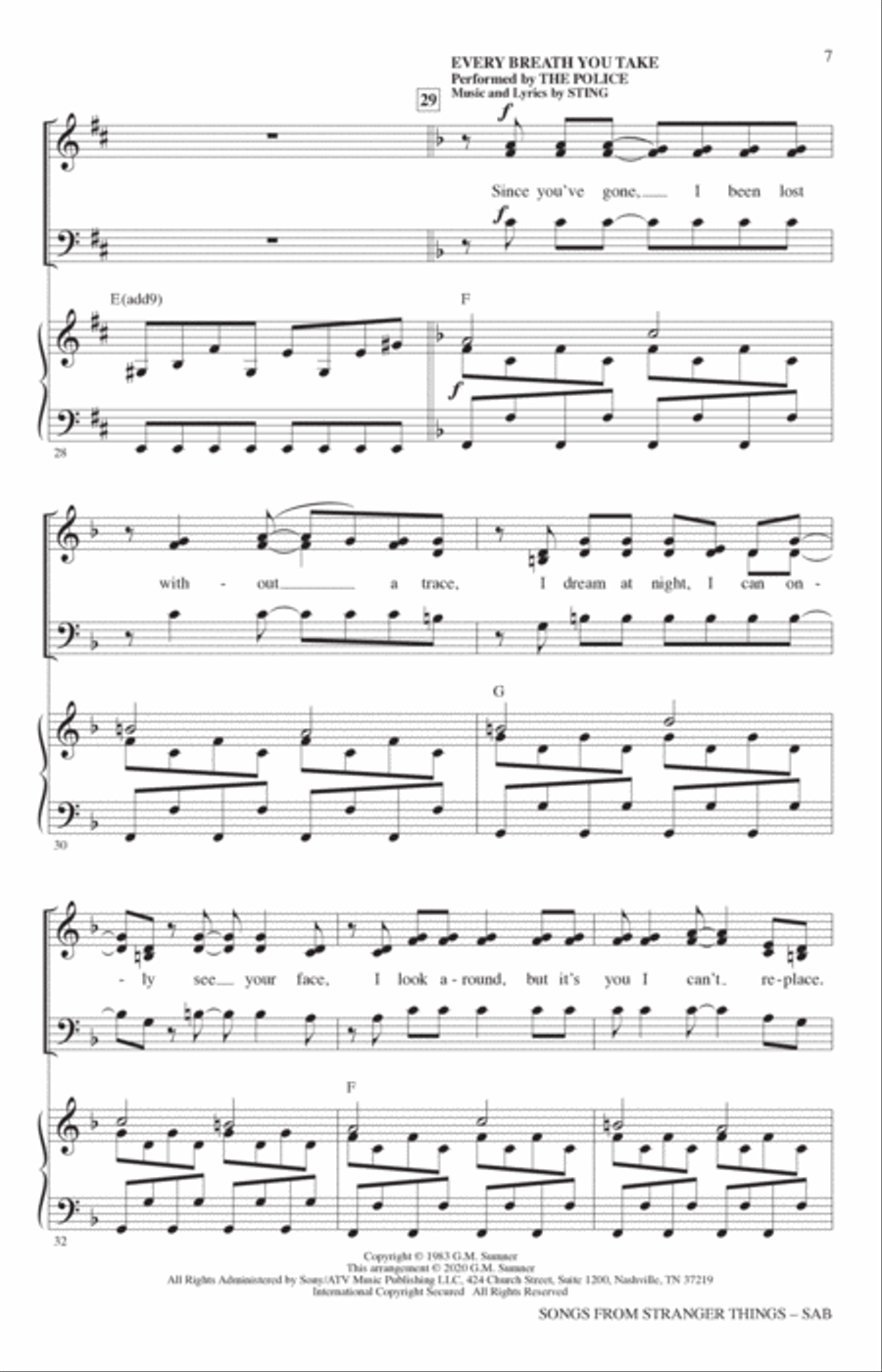 Songs from Stranger Things (arr. Alan Billingsley) 3-Part scores gallery preview page 5