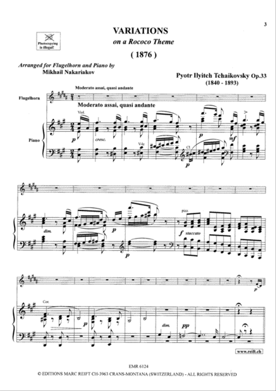 Variations On A Rococo Theme Flugelhorn scores gallery preview page 15