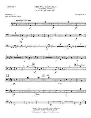 Book cover for Celebration Songs (from Die Fledermaus) - Trombone 3