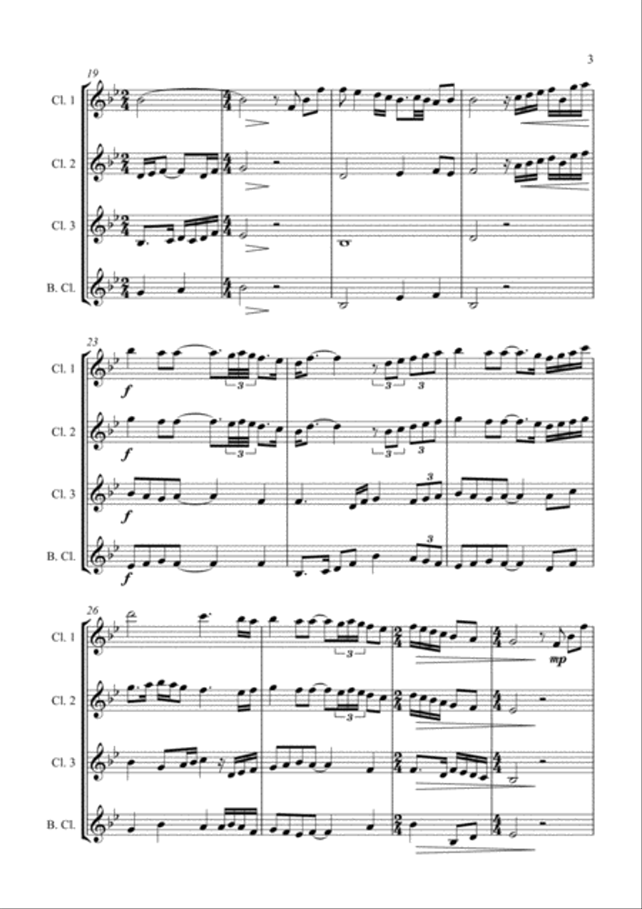 Autumn Wedding - for Clarinet Quartet Clarinet Quartet scores gallery preview page 3