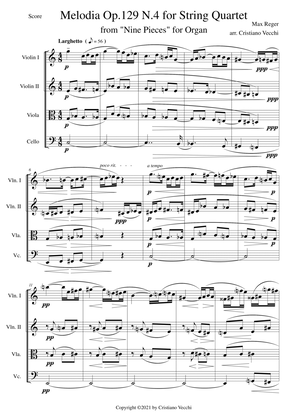 Melodia Op.129 N.4 for String Quartet