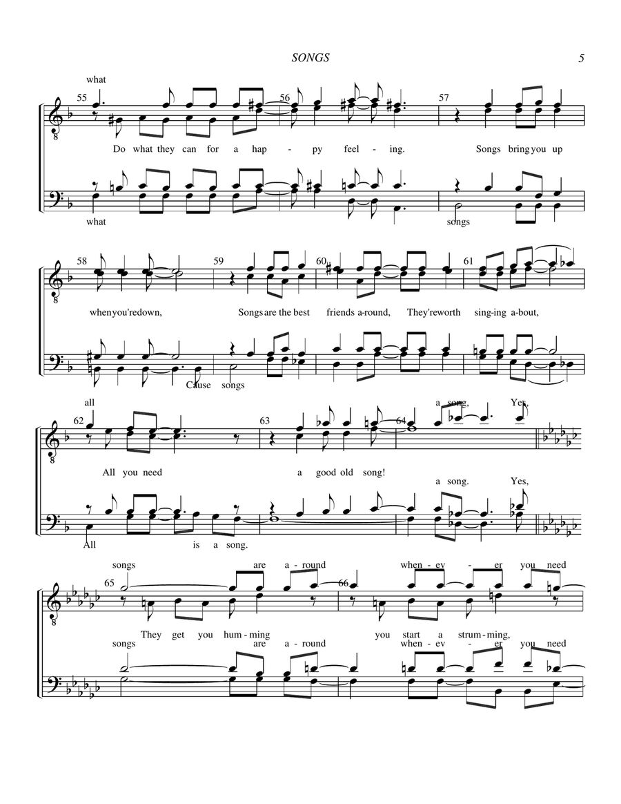 Songs TTBB scores gallery preview page 5