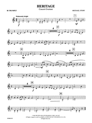 Heritage (Concert Overture): 1st B-flat Trumpet