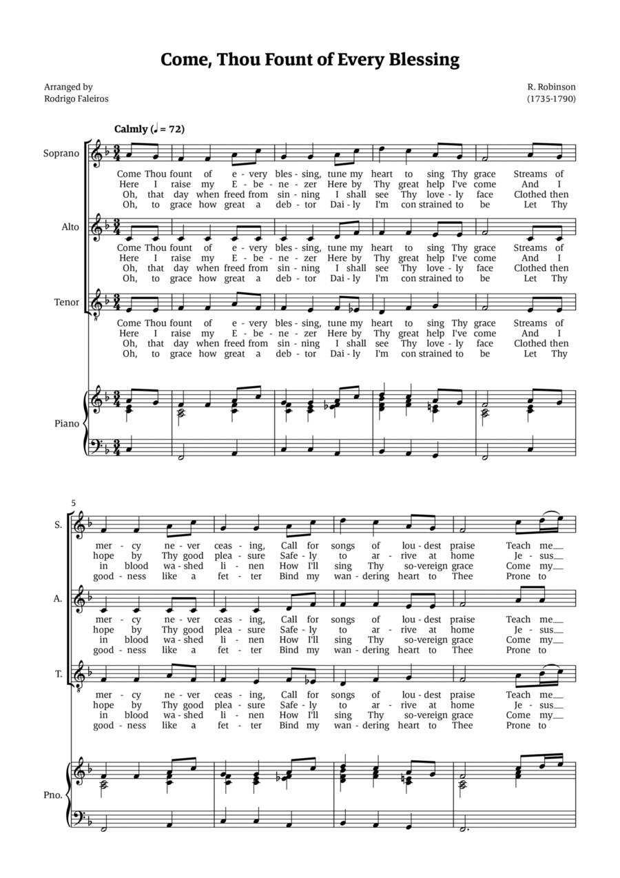 Come Thou Fount of Every Blessing SAT scores gallery preview page 1