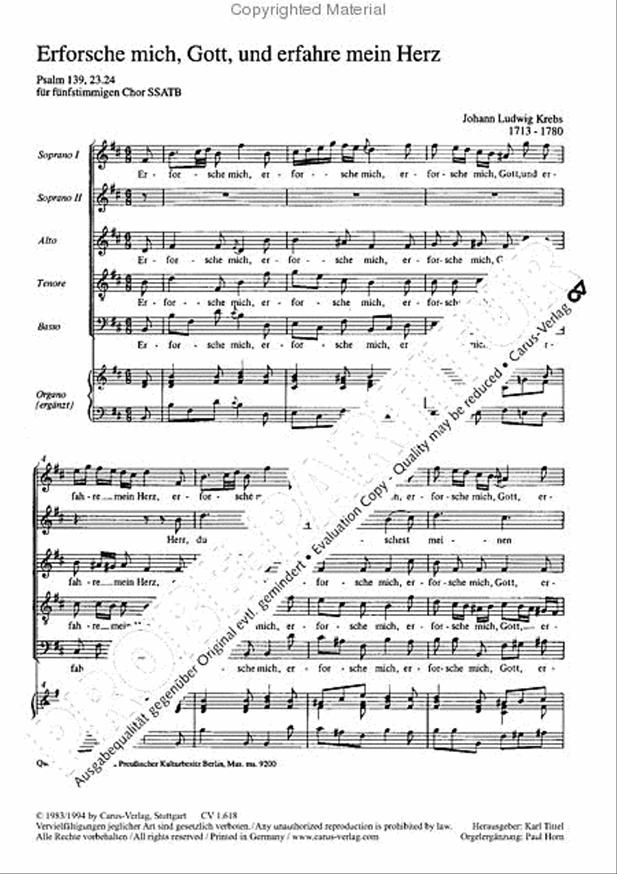 Erforsche mich, Gott SSATB scores gallery preview page 2