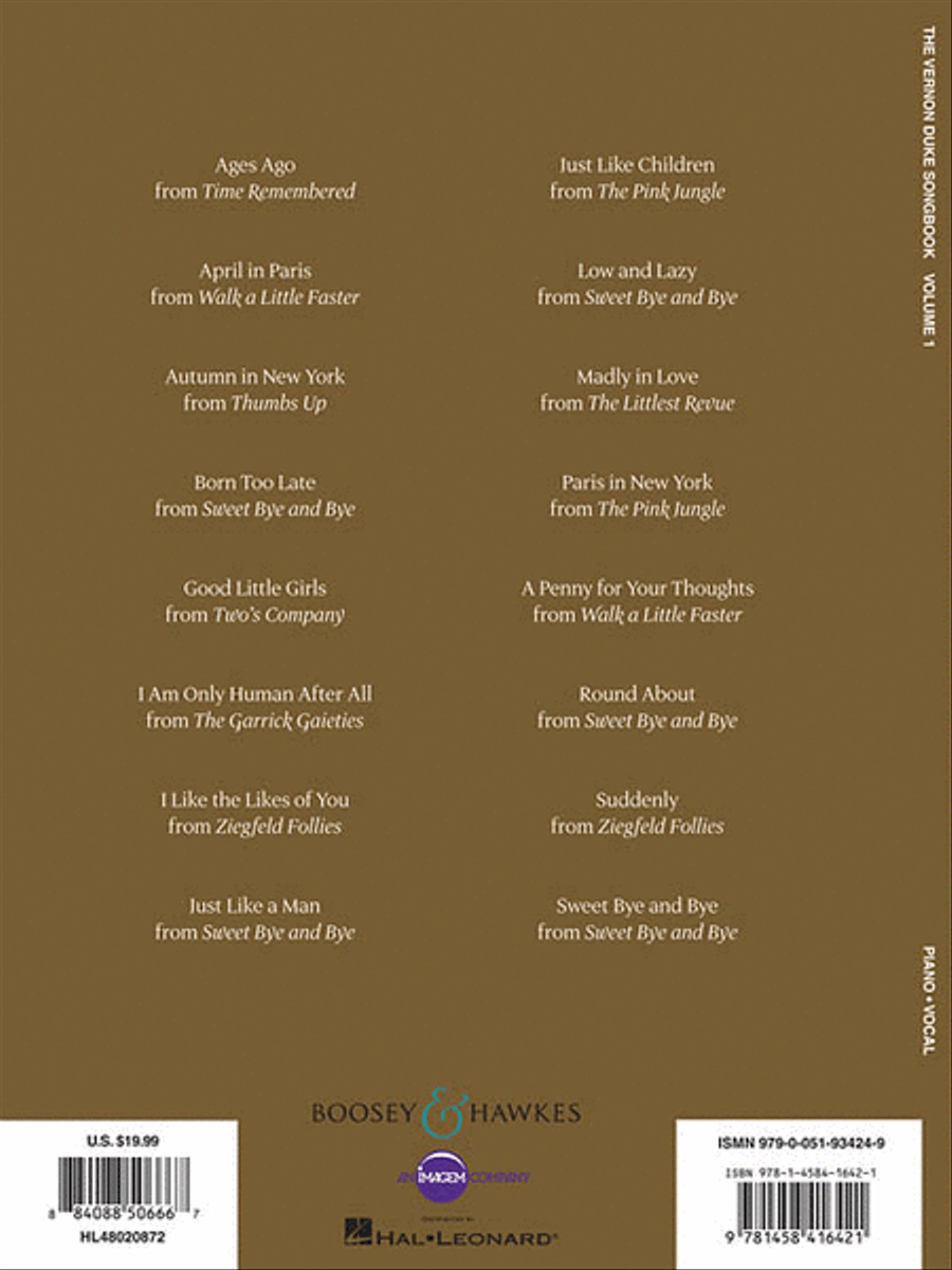 The Vernon Duke Songbook - Vol. 1