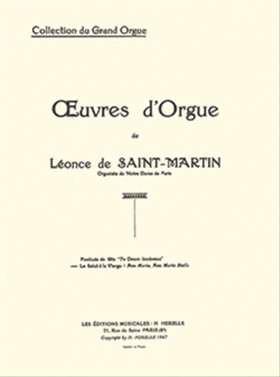 Le Salut a la Vierge Op. 34 (Ave Maria - Ave Maris Stella)