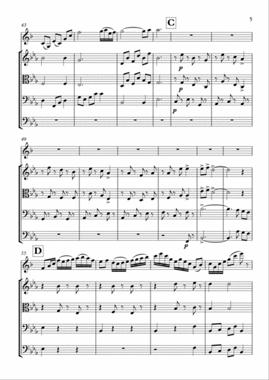 Variations on a Theme for Bb Clarinet and Strings Chamber Orchestra scores gallery preview page 5