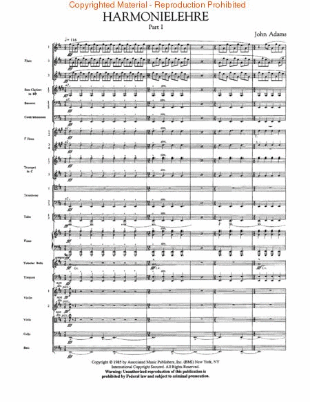 Harmonielehre by John Adams Orchestra - Sheet Music