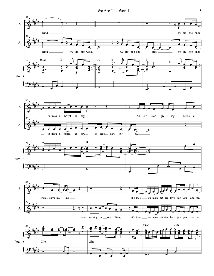 We Are The World SA scores gallery preview page 5
