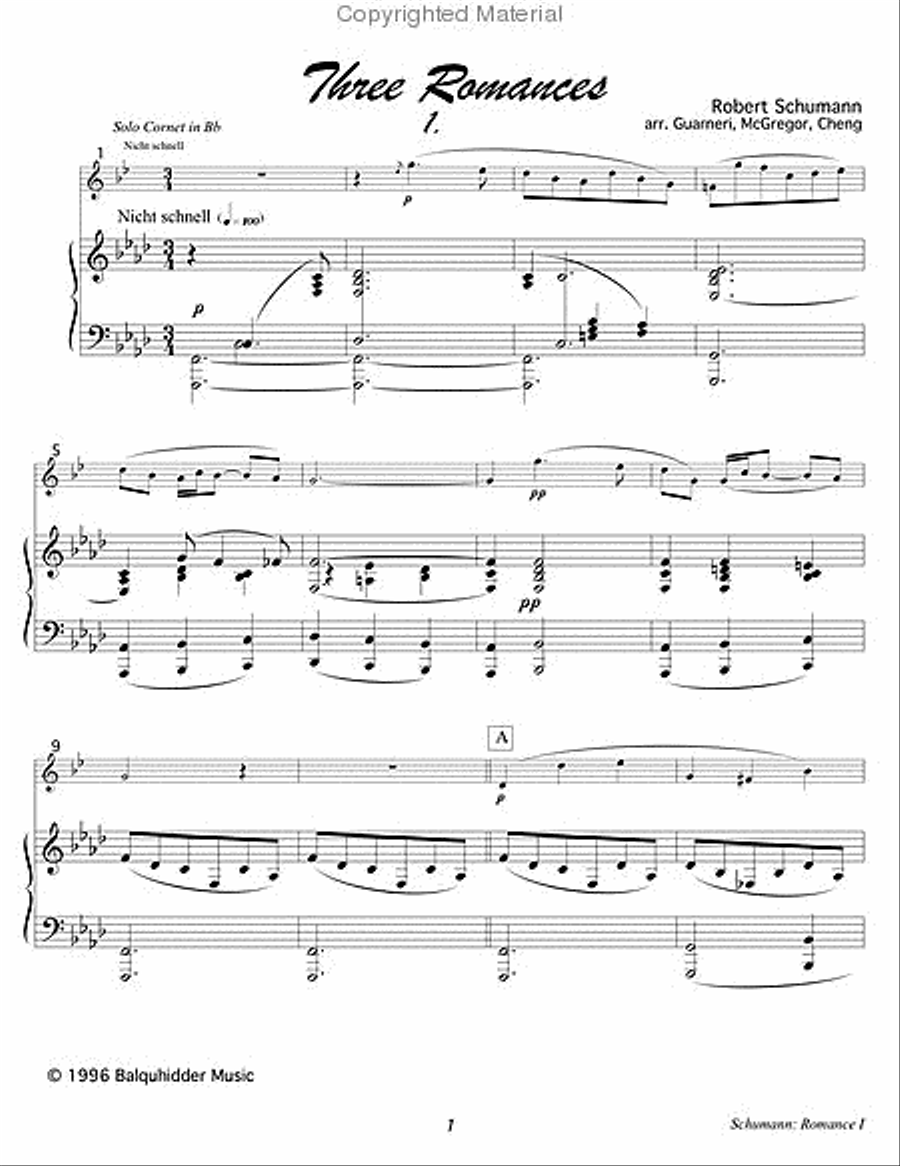 Three Romances Trumpet Solo scores gallery preview page 2