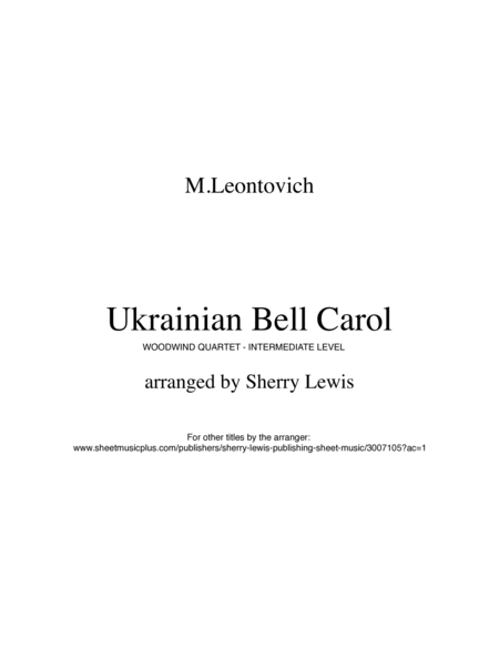 Ukrainian Bell Carol - Carol of the Bells- WOODWIND QUARTET image number null
