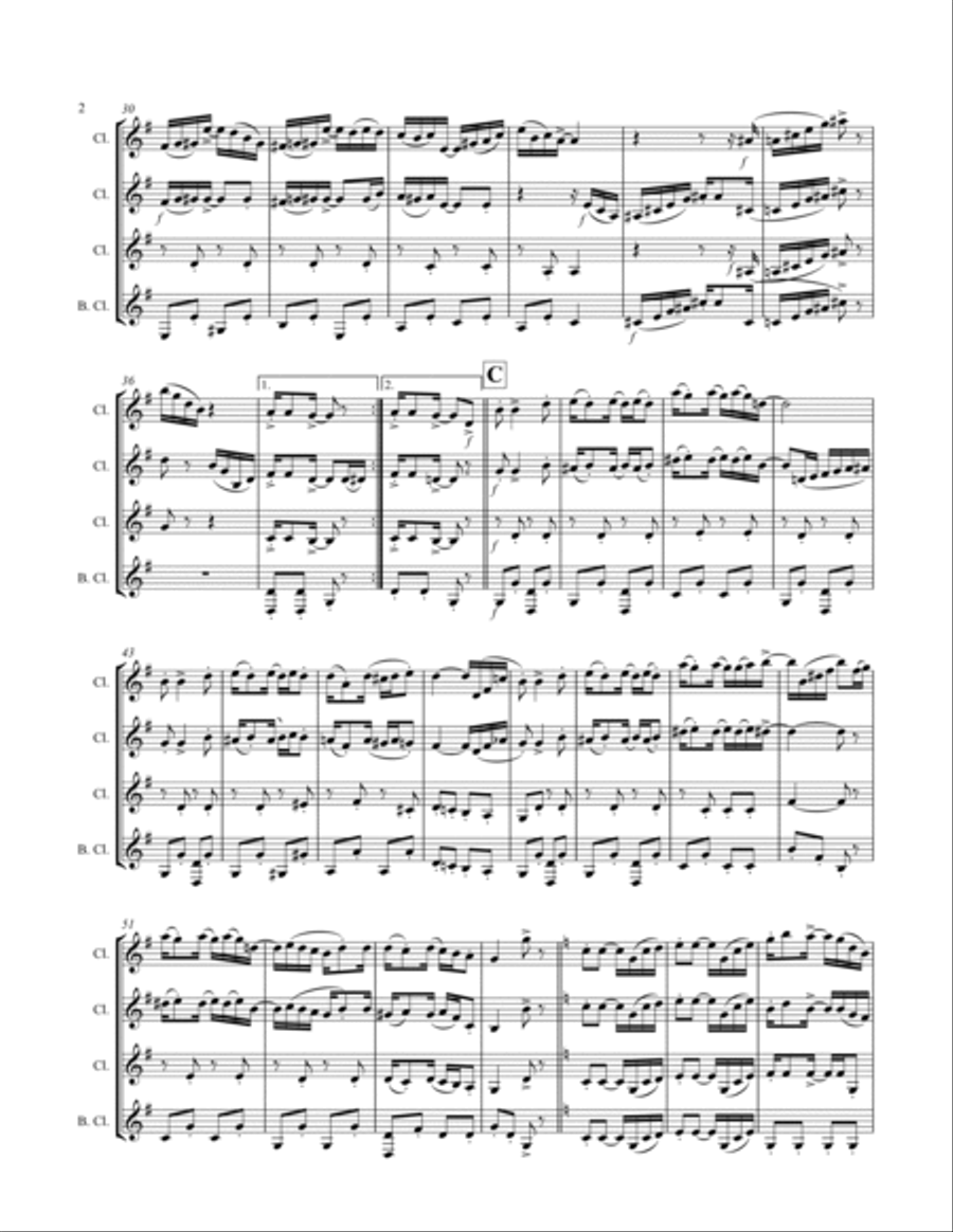 Joplin - “The Easy Winners” (for Clarinet Quartet) Clarinet Quartet scores gallery preview page 3