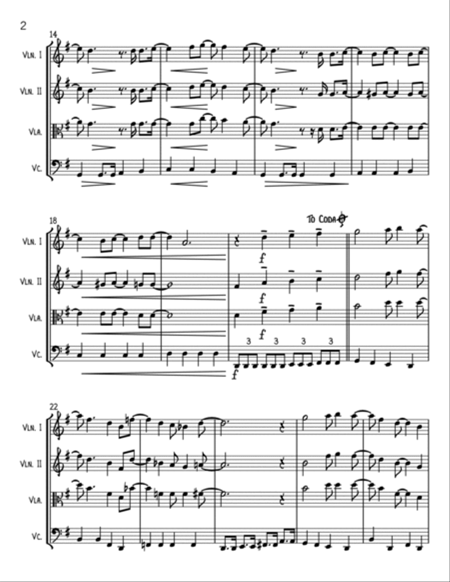Merry Xmas Everybody String Quartet scores gallery preview page 2