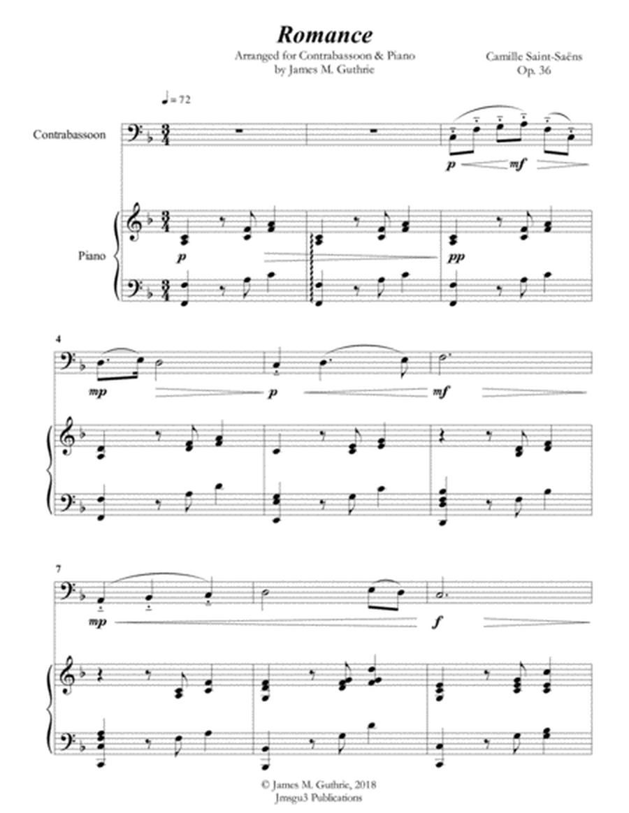 Saint-Saens: Romance for Contrabassoon & Piano image number null
