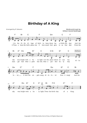 Birthday of A King (Key of F Major)