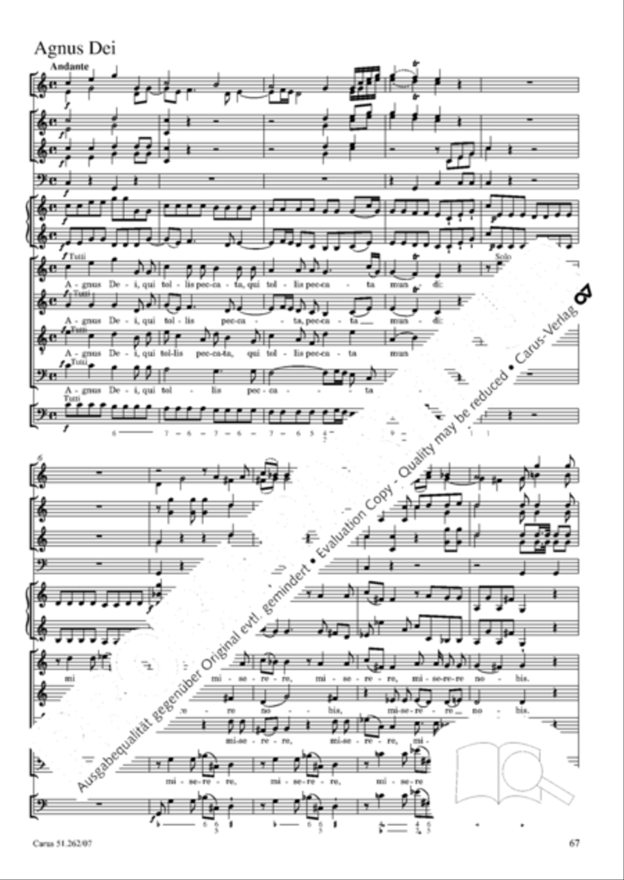 Missa longa in C major (Missa longa in C) 4-Part scores gallery preview page 68