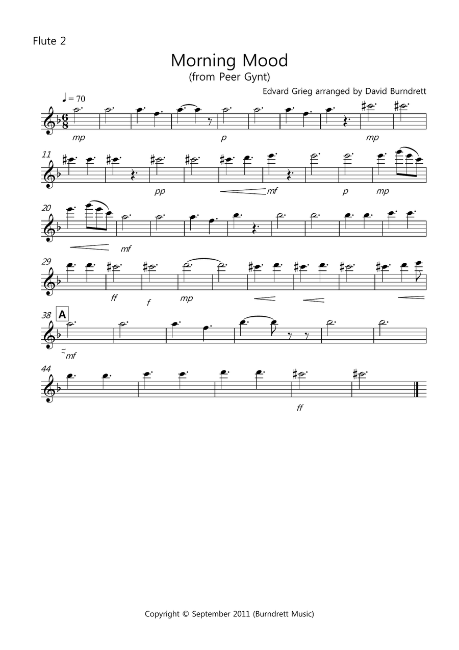 Morning Mood (from Peer Gynt) for Flute Quartet Morning Mood (from Peer Gynt) for Flute Quartet Flute Quartet scores gallery preview page 4