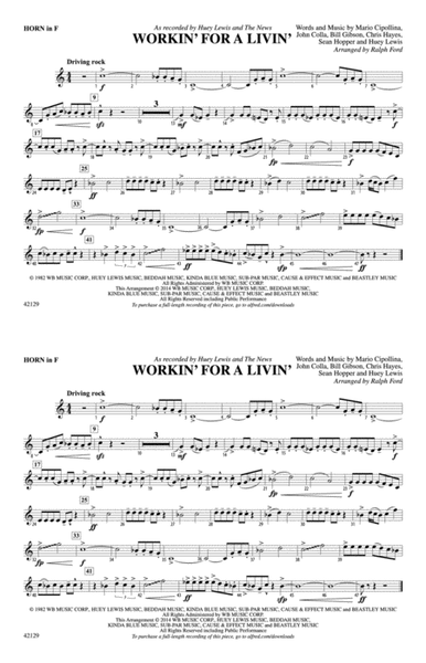 Workin' for a Livin': 1st F Horn