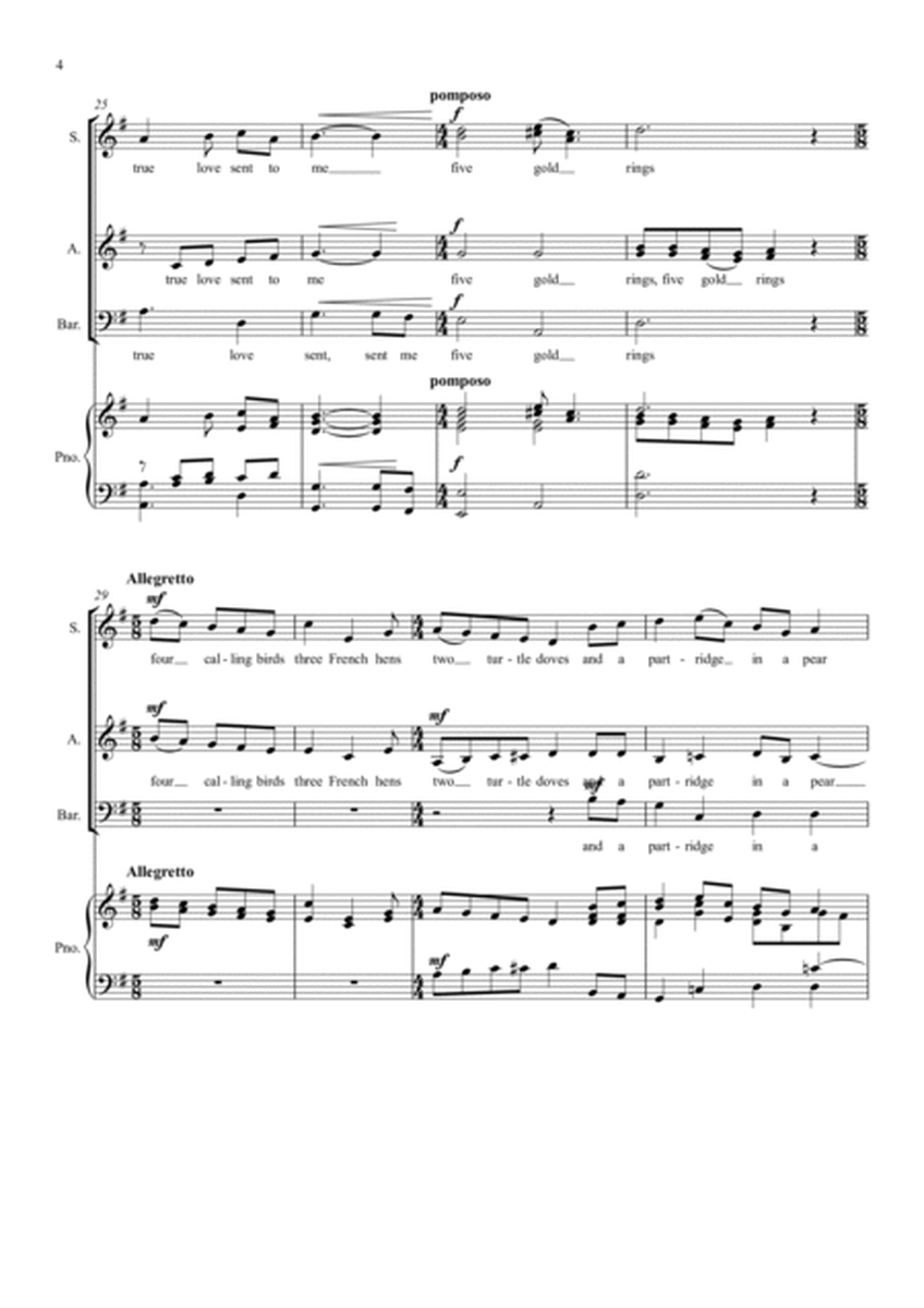 The Twelve Days of Christmas (SAB & piano)