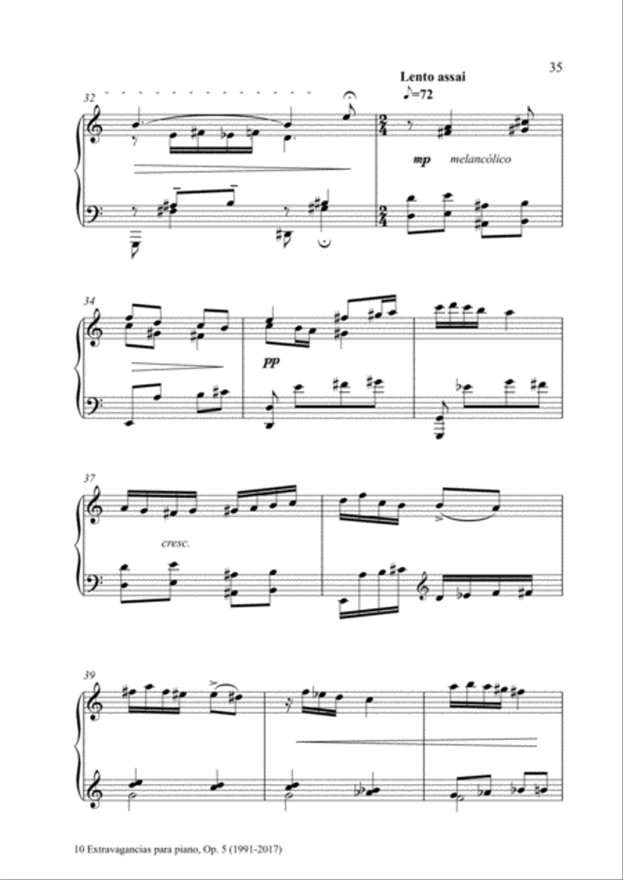 10 Extravagancias para piano, Op. 5 (2017) 10. Rarezas Piano Solo scores gallery preview page 4