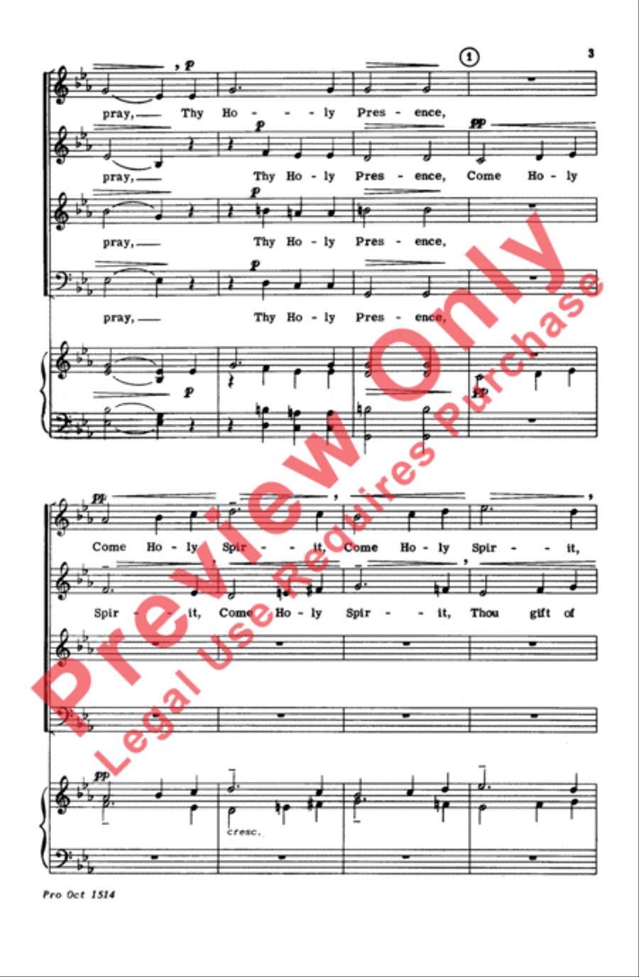 Let Thy Holy Presence 4-Part scores gallery preview page 3