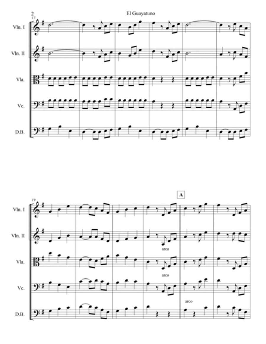 El Guayatuno El Guayatuno String Quartet scores gallery preview page 2