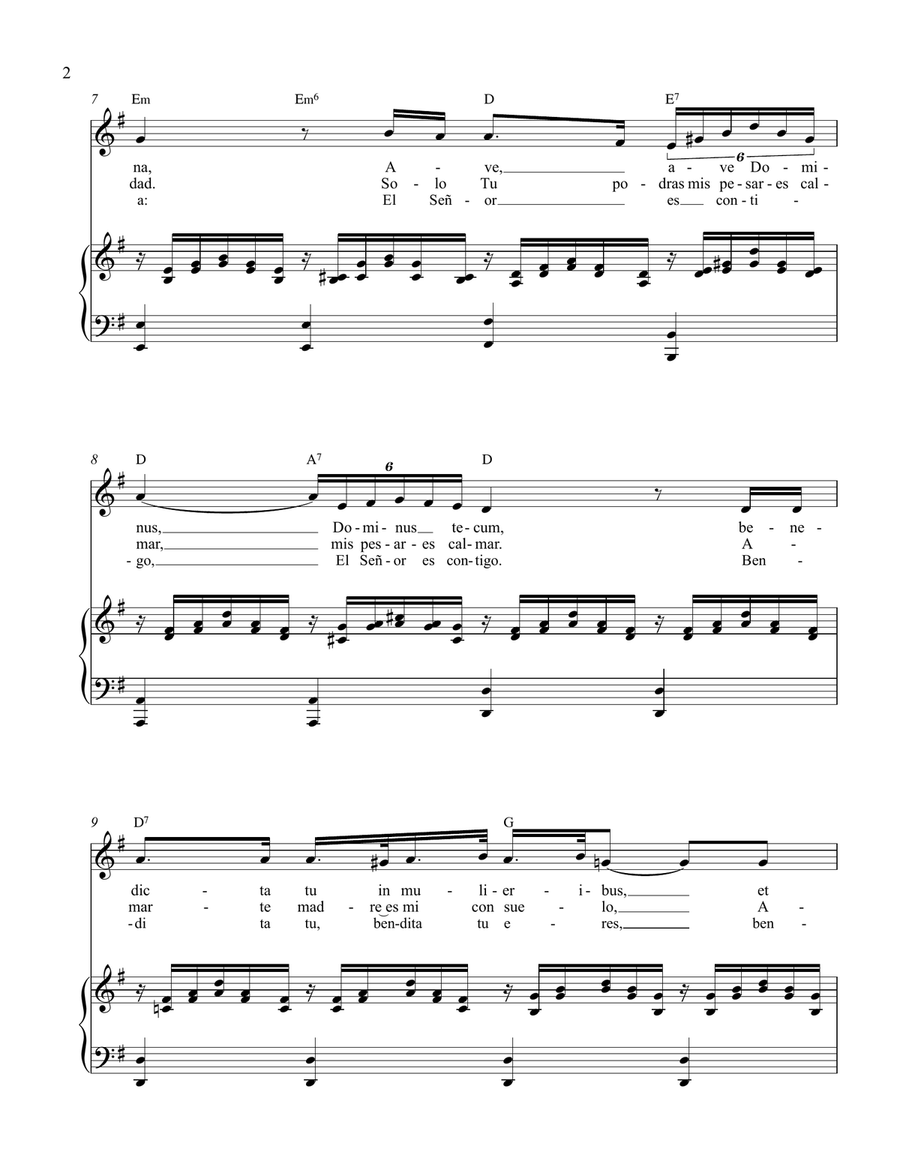 Ave Maria - Latin and Spanish texts - In four keys Piano, Vocal scores gallery preview page 6