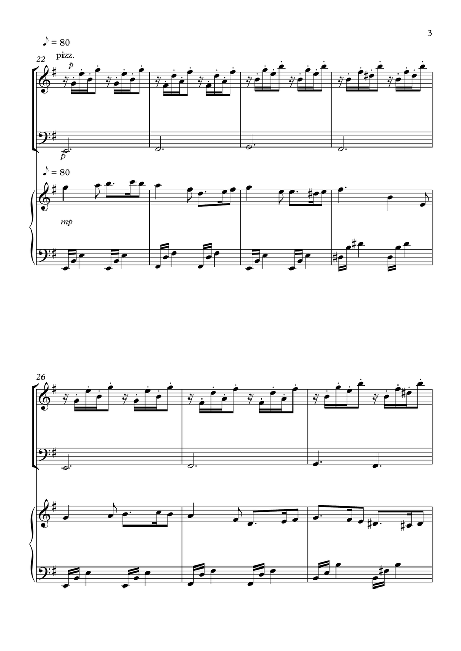 Christmas medley (trio for piano /violin /cello) Piano Trio scores gallery preview page 3