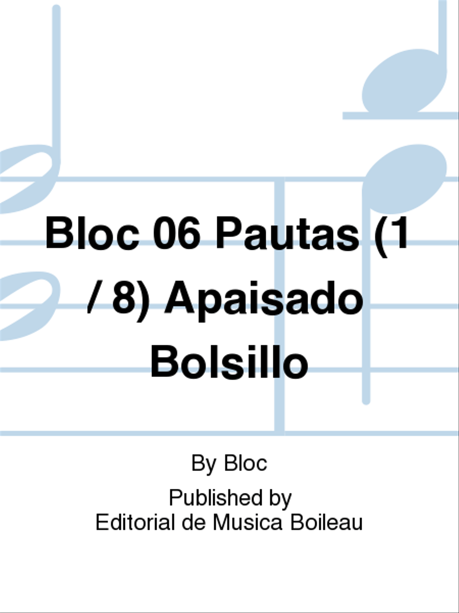 Bloc 06 Pautas (1 / 8) Apaisado Bolsillo Staff Paper scores gallery preview page 1