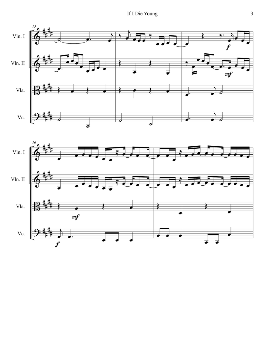If I Die Young String Quartet scores gallery preview page 3