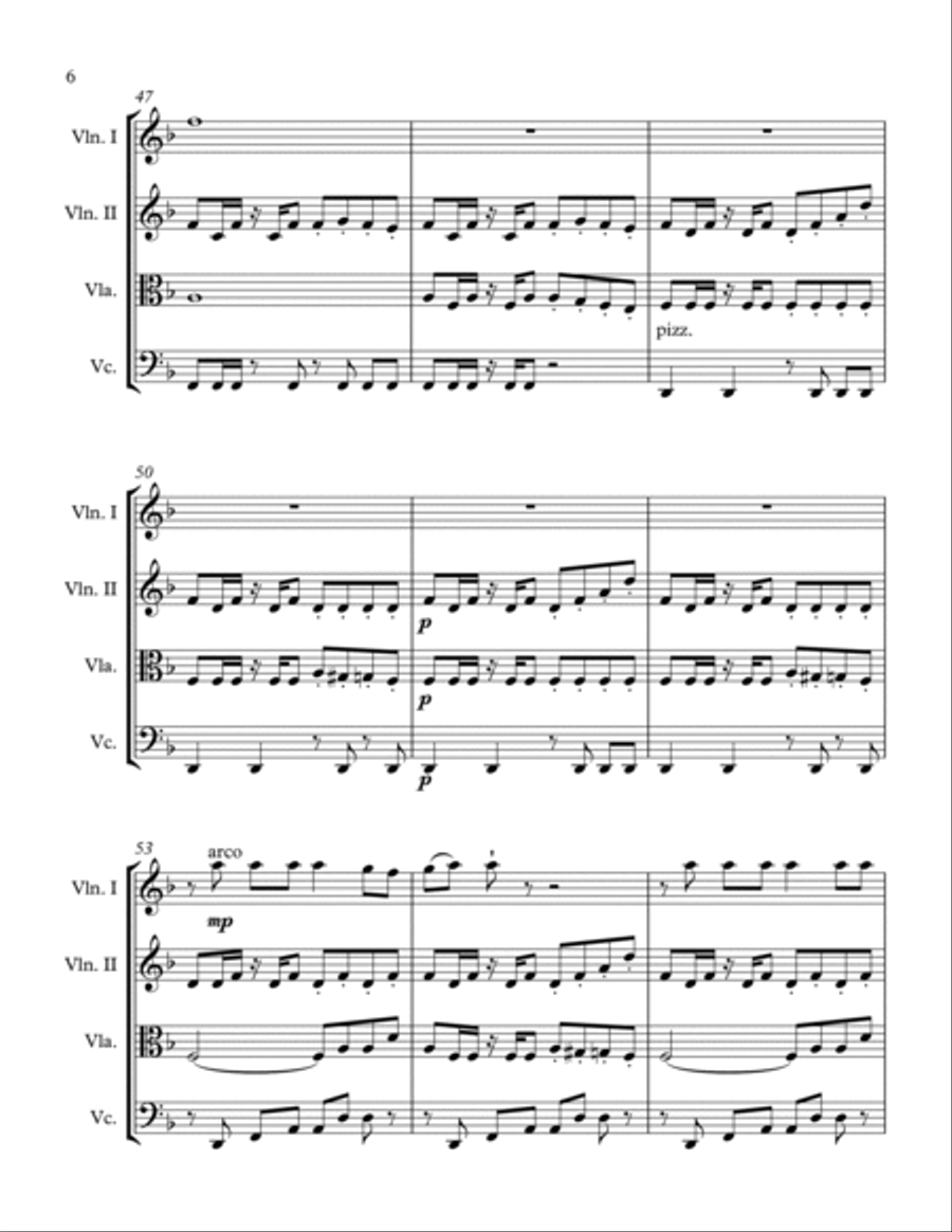 Lay All Your Love On Me String Quartet scores gallery preview page 6